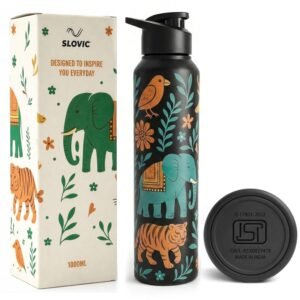 SLOVIC Steel Water Bottle 1 LTR | StayWild Bottle for Women & Men